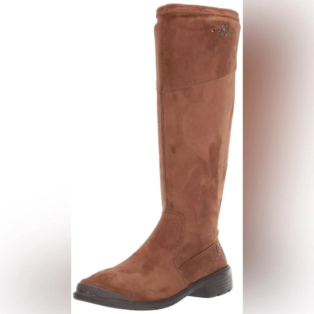 BZEES Boomerang Tall Stretch Boots Toffee NIB US 6 Knee High